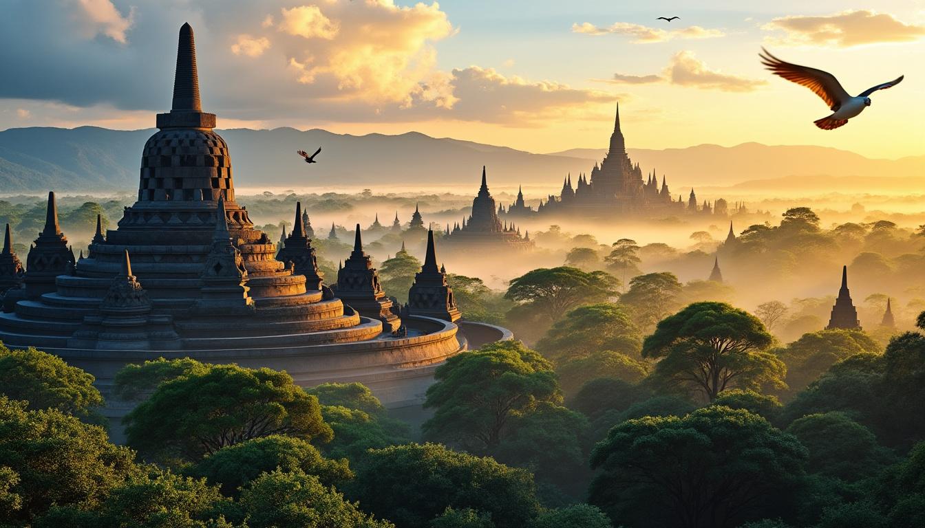 découvrez les merveilles de java à travers l'exploration des temples emblématiques de borobudur et prambanan, témoins fascinants de l'histoire et de la culture indonésienne.