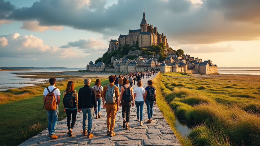 partez à la découverte du mont saint-michel lors d'un voyage en groupe inoubliable alliant histoire, nature et convivialité.