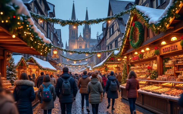 partez pour un séjour en groupe en alsace de 3 jours et découvrez les magiques marchés de noël de colmar et strasbourg, entre traditions, gourmandises et ambiance féerique.