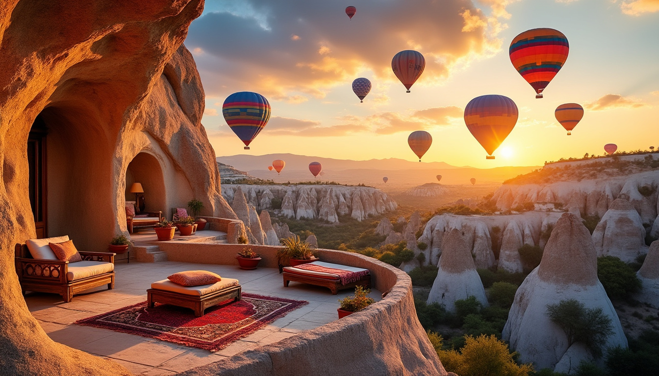 explorez les hôtels d'exception à göreme en cappadoce pour un séjour magique en turquie en 2026, avec une vue imprenable sur les montgolfières colorées.